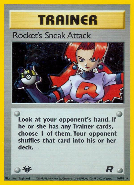 Rocket's Sneak Attack (16) Unlimited Holo Holo Rare Team Rocket 16/82 NM