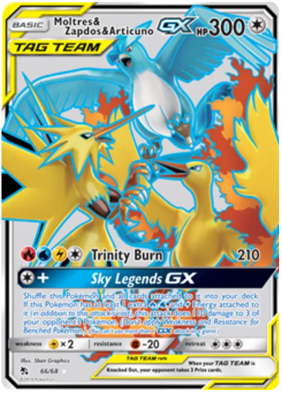 Moltres & Zapdos & Articuno GX 66/68 Hidden Fates