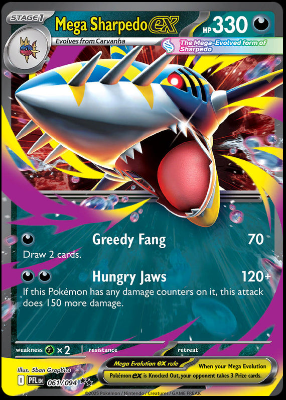 Image of Mega Sharpedo ex Phantasmal Flames (PFL) #61