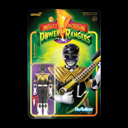 Power Rangers - Black Ranger with Dragon Shield ReAction 3.75" Action Figure