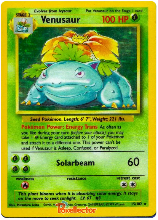 Venusaur Holo 15/102 Base Set (Lightly Played)