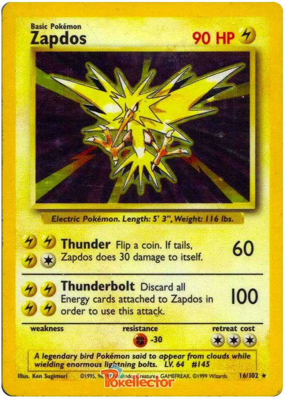 Legendary Birds Bundle Zapdos Holo 16/102 Base Set Articuno Fossil 2/62 Moltres Fossil 27/62