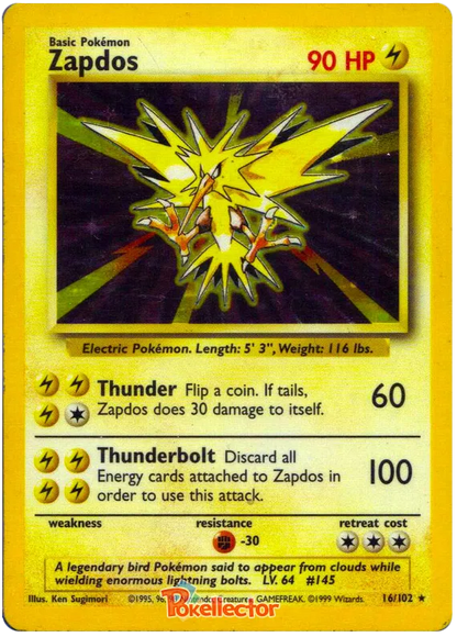 Legendary Birds Bundle Zapdos Holo 16/102 Base Set Articuno Fossil 2/62 Moltres Fossil 27/62