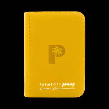 Palms Off Gaming -Collector's Series 4 Pocket Zip Trading Card Binder - YELLOW