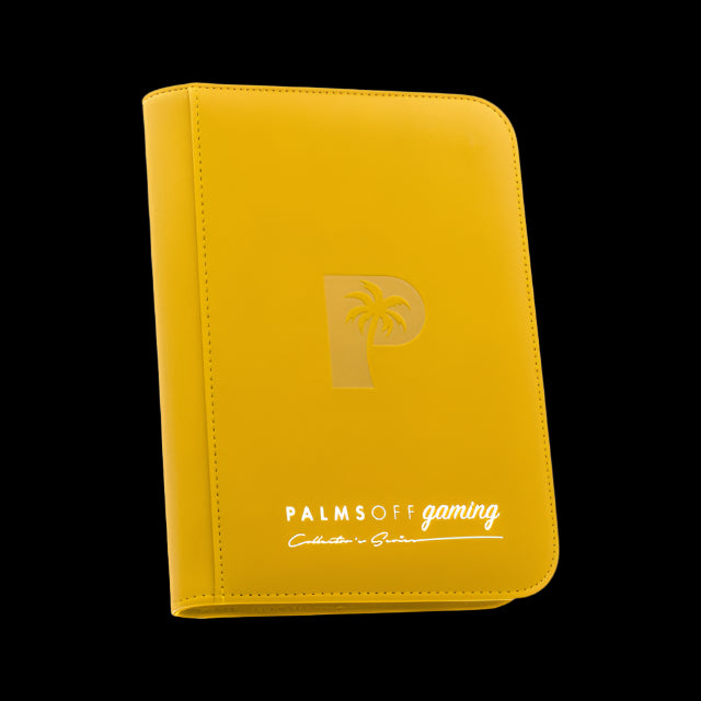 Palms Off Gaming -Collector's Series 4 Pocket Zip Trading Card Binder - YELLOW