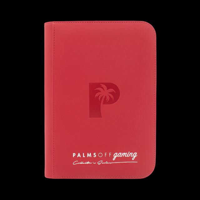Palms Off Gaming -Collector's Series 4 Pocket Zip Trading Card Binder - RED