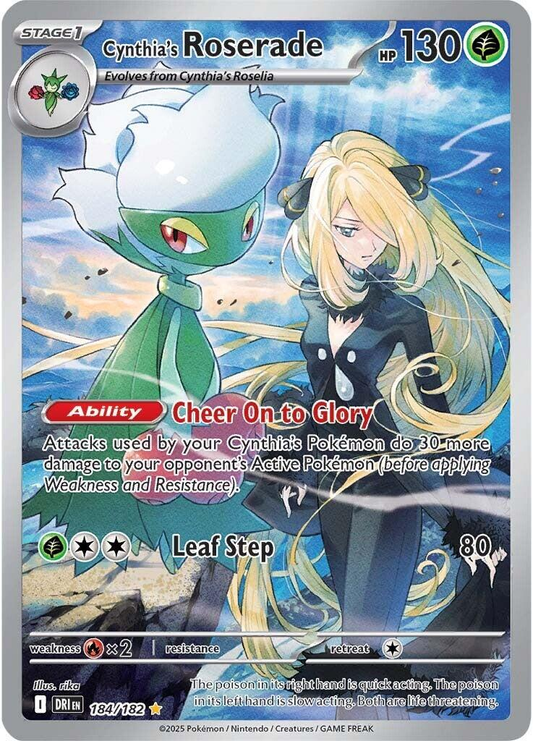 Cynthia's Roserade (184/182) Illustration Rare DRI Destined Rivals