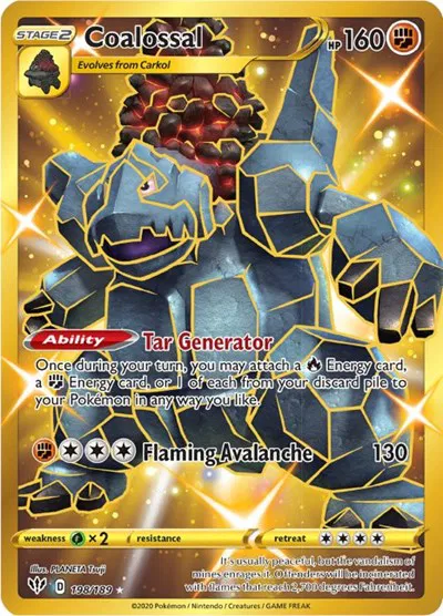 PSA 10 Coalossal (198/189) SR Darkness Ablaze