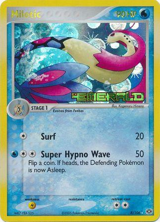 Milotic Reverse Holo Emerald EX Stamp Rare EX Emerald 8/106 NM