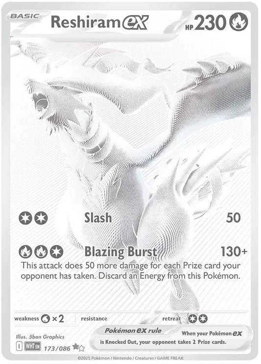 Reshiram EX (173/86) Black White Rare WHT White Flare